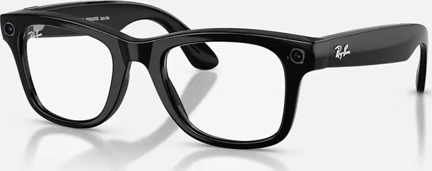Ray-Ban Meta Wayfarer Gen 2 High Bridge Fit Shiny Black Clear/Graphite Green Transitions 53-22