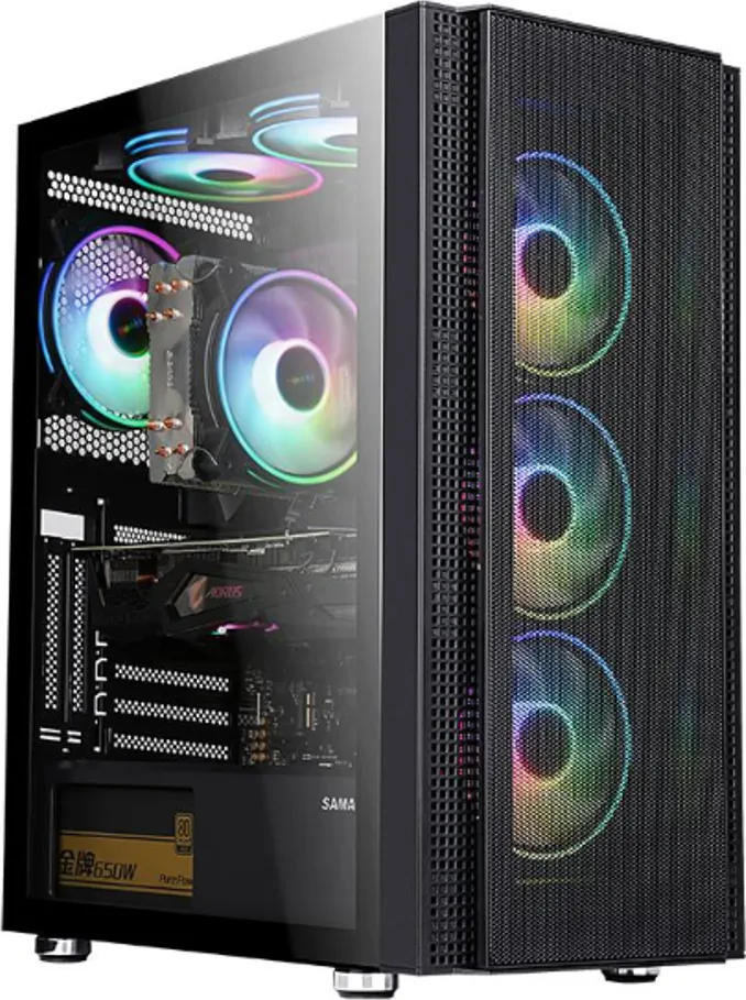 Carcasa gaming Serioux Quantum, fara sursa, tip middle tower, capac superior cu filtru magnetic de praf