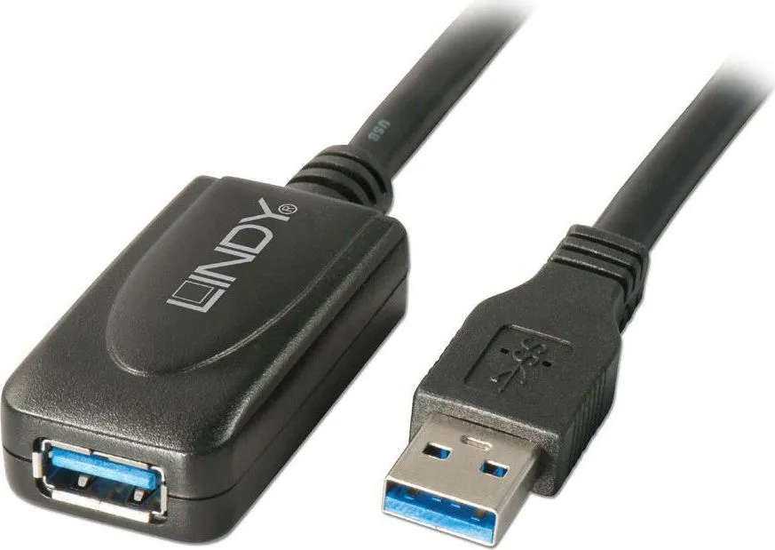 Cablu Lindy LY-43155, USB 3.0 Extension, 5m, negru