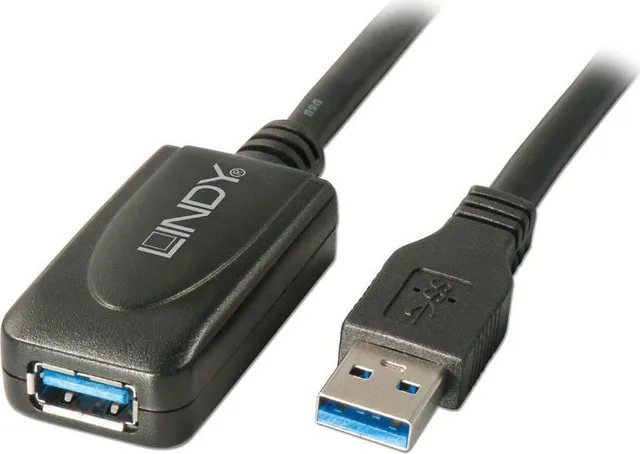Cablu Lindy LY-43155, USB 3.0 Extension, 5m, negru
