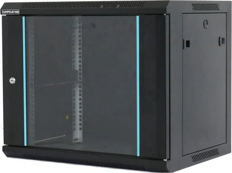 Rack 19'' 15U 600x450, de perete, usa din sticla, panouri detasabile si securizate, dezasamblat
