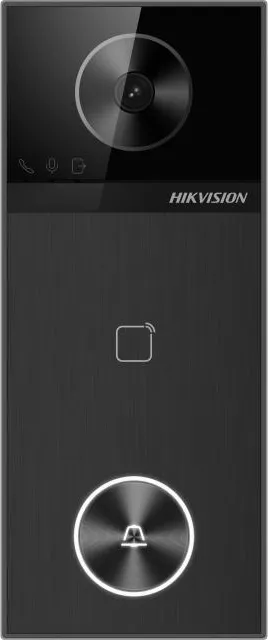 Post videointerfon de exterior WI-FI Hikvision DS-KV6114-WBE1, montaj aparent, camera HD 4MP, WDR