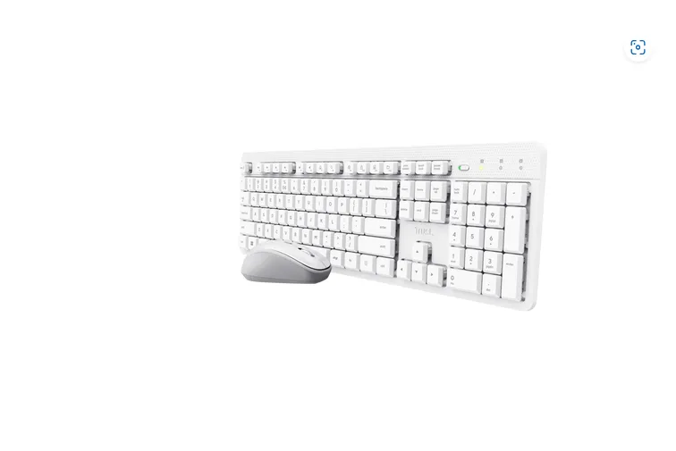 Kit Wireless tastatura si mouse Trust Ody II, taste numerice, Alb, US English