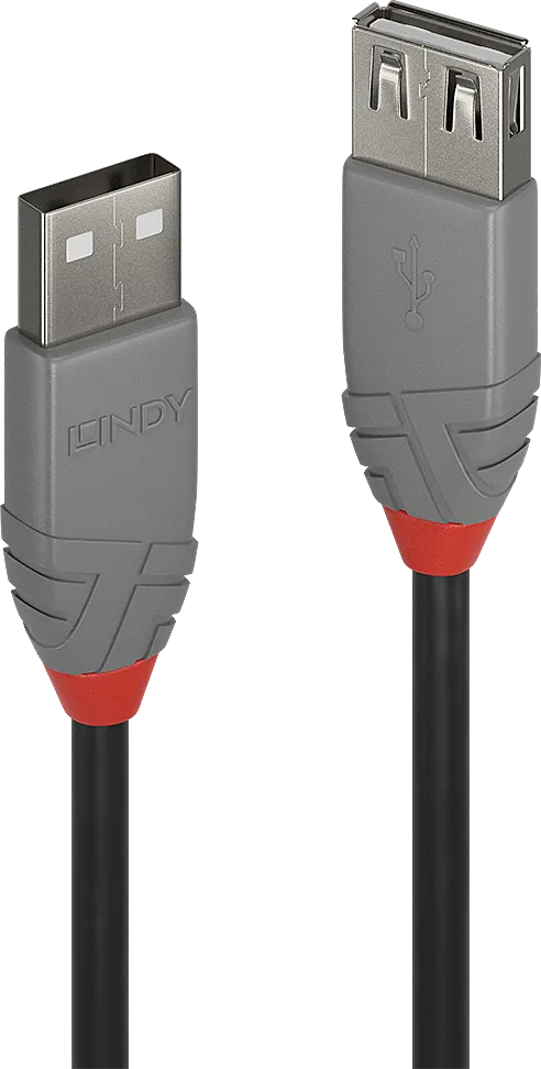 Cablu Lindy USB 2.0 Type A Extension Cable, Anthra Line, USB A/ USB A, 2 m, Alte culori