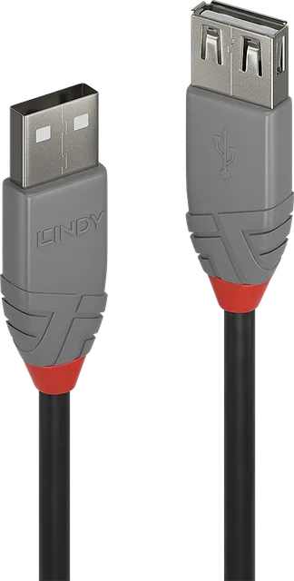 Cablu Lindy USB 2.0 Type A Extension Cable, Anthra Line, USB A/ USB A, 2 m, Alte culori