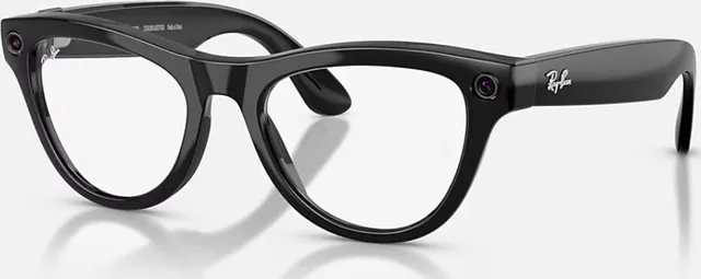 Ray-Ban Meta Skyler Gen 2 High Bridge Fit Shiny Black Clear/Graphite Green Transitions 52-20