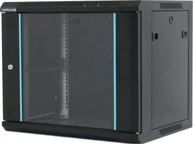 Rack 15U 600x600, montare pe perete, usa din sticla, panouri laterale detasabile si securizate, dezasamblat