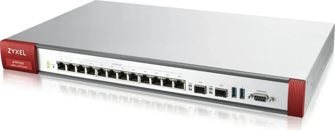 Zyxel ATP Hardware Firewall 12 Gigabit user-definable ports, 2*SFP, 2* USB with 1 Yr Bundle