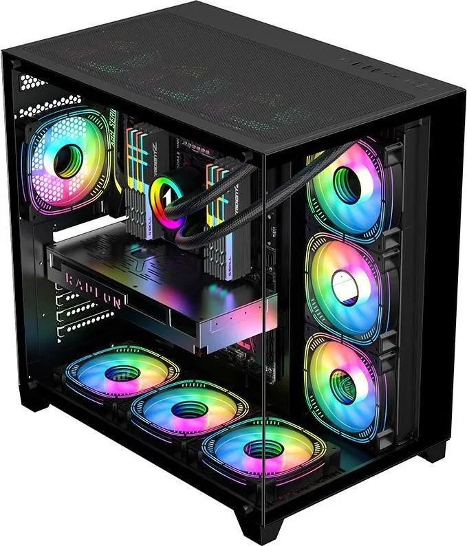 Carcasa 1STPLAYER Gaming MV8 Cube Tower Negru
