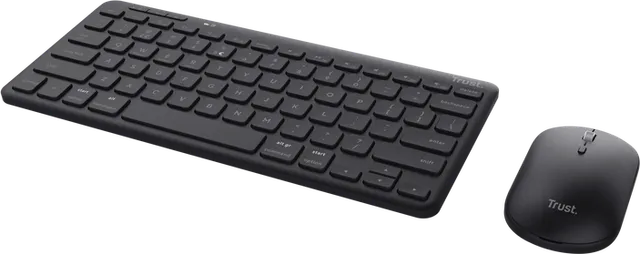 Kit Wireless tastatura si mouse Trust Lyra, negru, US English