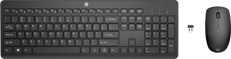Kit wireless tastatura si mouse HP 235, taste numerice, negru