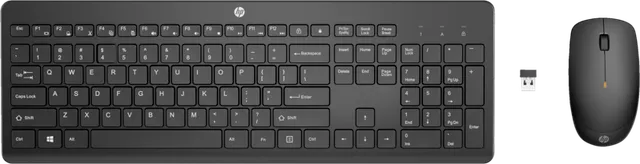 Kit wireless tastatura si mouse HP 235, taste numerice, negru