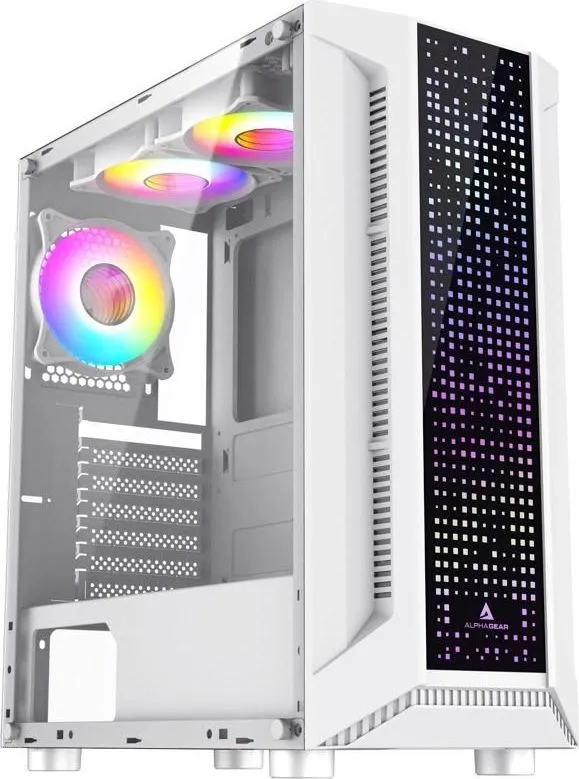 Carcasa Alphagear Trickster RGB, RGB, Mid Tower, White