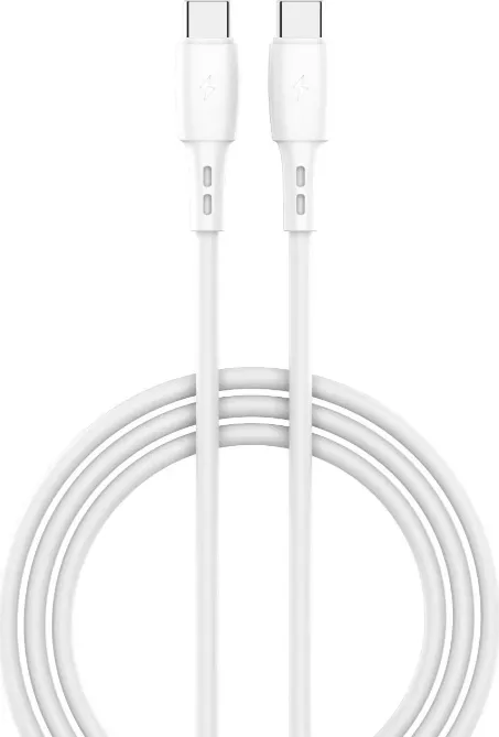 Cablu Lemontti Wind Fast Charge, USB C/ USB C, 1.2m, Alb