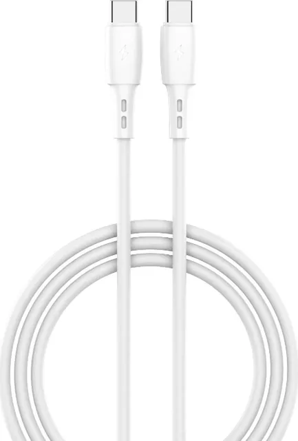 Cablu Lemontti Wind Fast Charge, USB C/ USB C, 1.2m, Alb