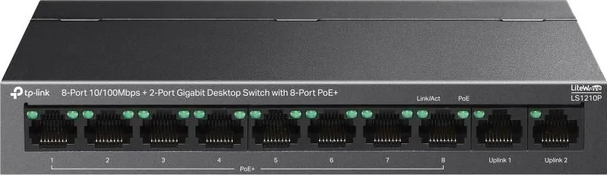 Switch TP-Link LS1210P, Gigabit, 8 porturi