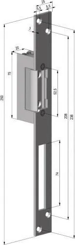 Electromagnet fail lock YALE YB17-12D-LR, 12Vcc, consum redus, 230mA, contact monitorizare