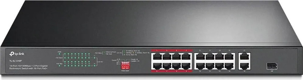 Switch TP-Link TL-SL1218P, 16 port, 10/100/1000 Mbps