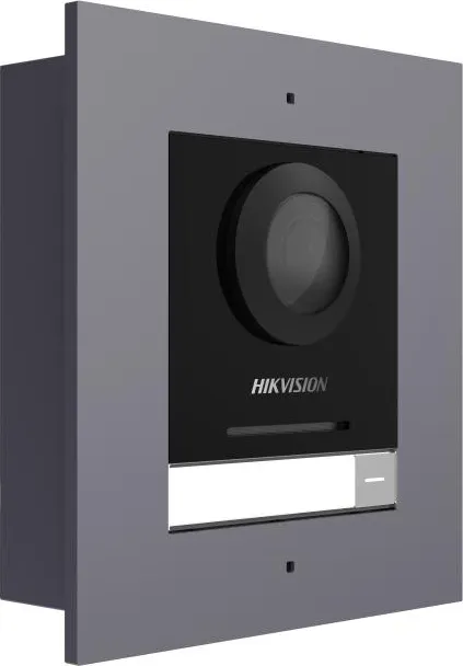 Post exterior modular videointerfon IP Hikvision DS-KD8003-IME1(B)/FL, montaj ingropat, 1 buton