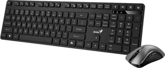Kit Wireless tastatura si mouse Genius KM-8216S, taste numerice, Negru, Romanian