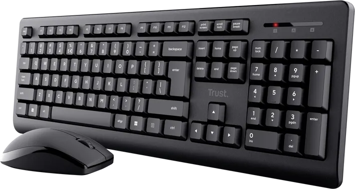 Kit Wireless tastatura si mouse Trust Primo, taste numerice, Negru, US English