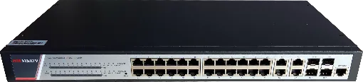 Switch Hikvision Gigabit DS-3E2528P(B), 24 porturi, PoE