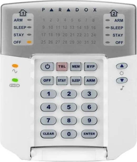 Tastatura Paradox LED K32+ -32 zone, pe fir