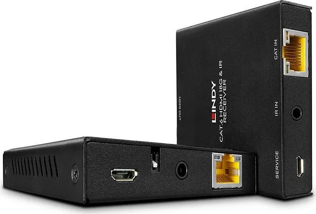 HDMI Extender Lindy, 50m, Cat 6, HDMI 4K60, interfata HDMI 2.0, latime de banda 18Gbps