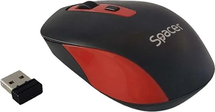 Mouse Wireless Spacer SPMO-WS01-BKRD, 1600 dpi, Multicolor