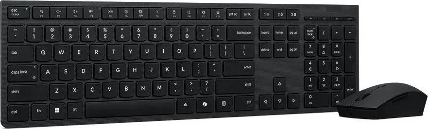 Kit Wireless tastatura si mouse Lenovo Professional Wireless Rechargeable Combo, taste numerice, negru