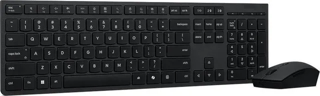 Kit Wireless tastatura si mouse Lenovo Professional Wireless Rechargeable Combo, taste numerice, negru