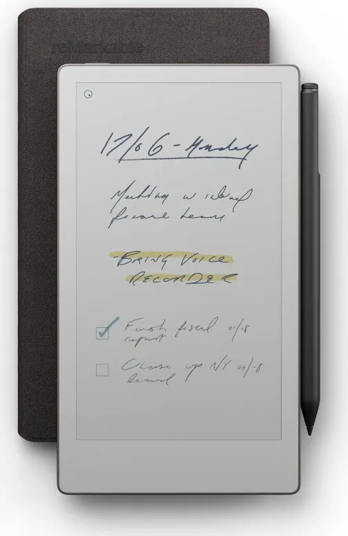 reMarkable Paper Pro Move with MarkerPlus and Book Folio Weave Basalt