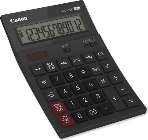Calculator birou Canon AS1200, 12 digiti, display LCD vertical, inclinat, separator de mii
