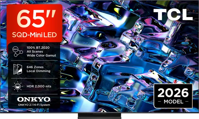 Televizor TCL SQD-MiniLED 65MSQLED80L, 164 cm, Smart Google TV, 4K, Onkyo (Model 2026)
