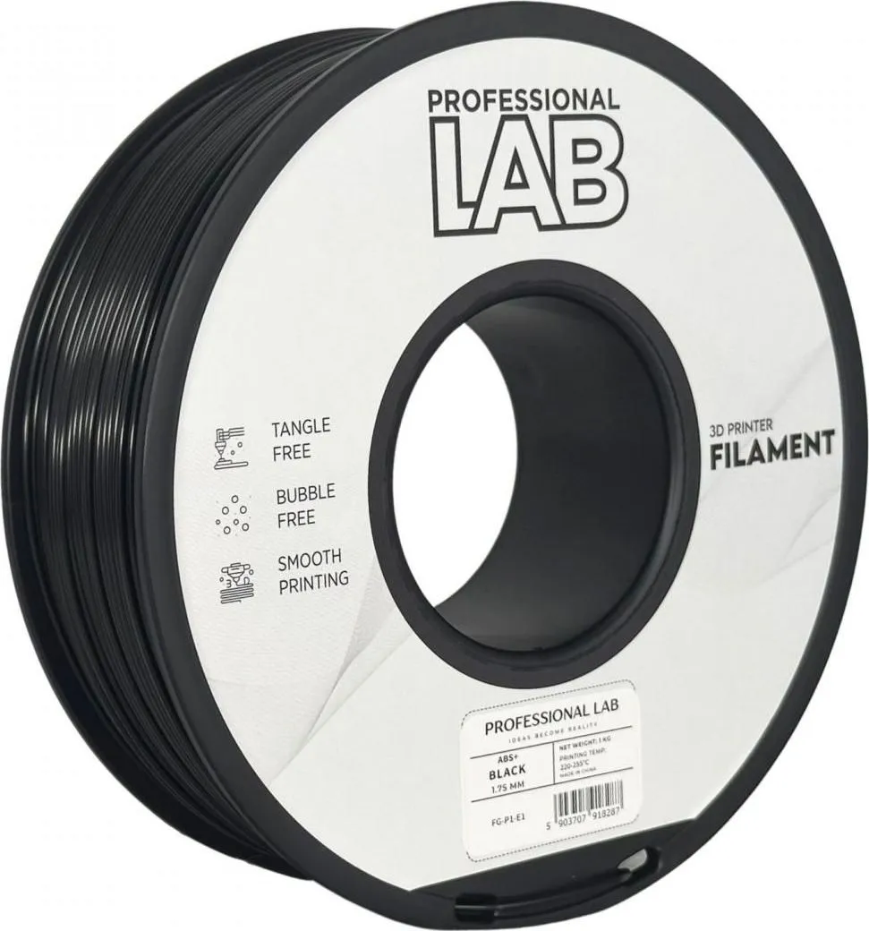 Filament 3D Proffesional Lab, Diamentru 1.75mm, Negru (ABS+ BLACK | PROF. LAB)