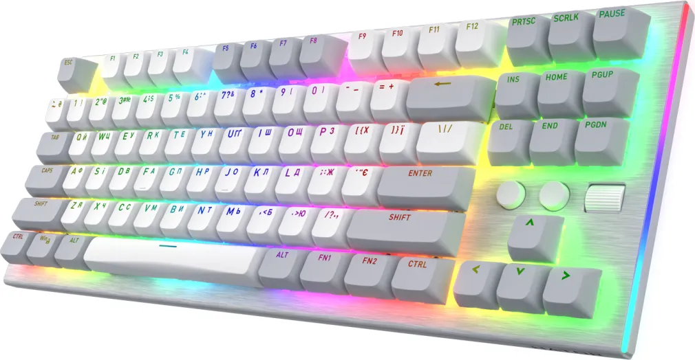 Tastatura Mecanica Gaming Hator Gravity TKL, RGB, USB, Alb, EN US