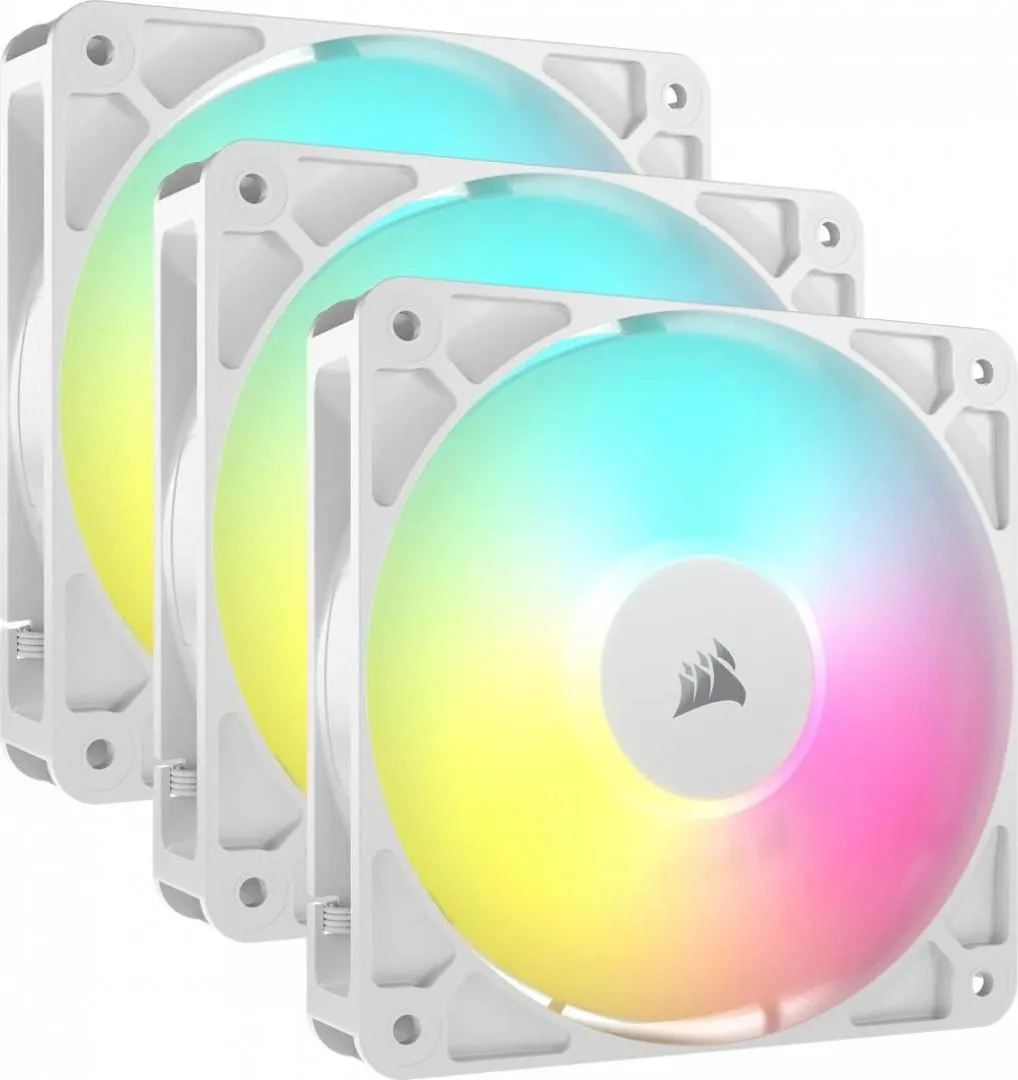 Ventilator Carcasa Corsair RS120 ARGB, 12 cm, 2100 RPM, 3 ventilatoare, RGB, Alb