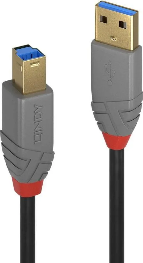 Cablu Lindy LY-36744, USB 3.0 Typ A to B, 5m, Anthra Line