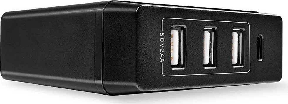 Hub USB Lindy 4 Port USB Type C and A Smart Charger with Power Delivery, 72W USB-A, 4 porturi, Negru