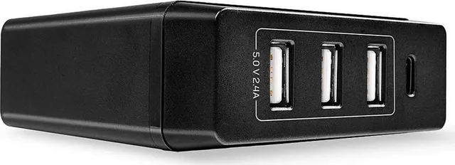 Hub USB Lindy 4 Port USB Type C and A Smart Charger with Power Delivery, 72W USB-A, 4 porturi, Negru