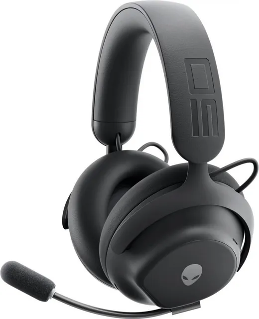 Casti Gaming Over-ear Alienware Pro, Wireless/Wired, Noise Canceling, Negru