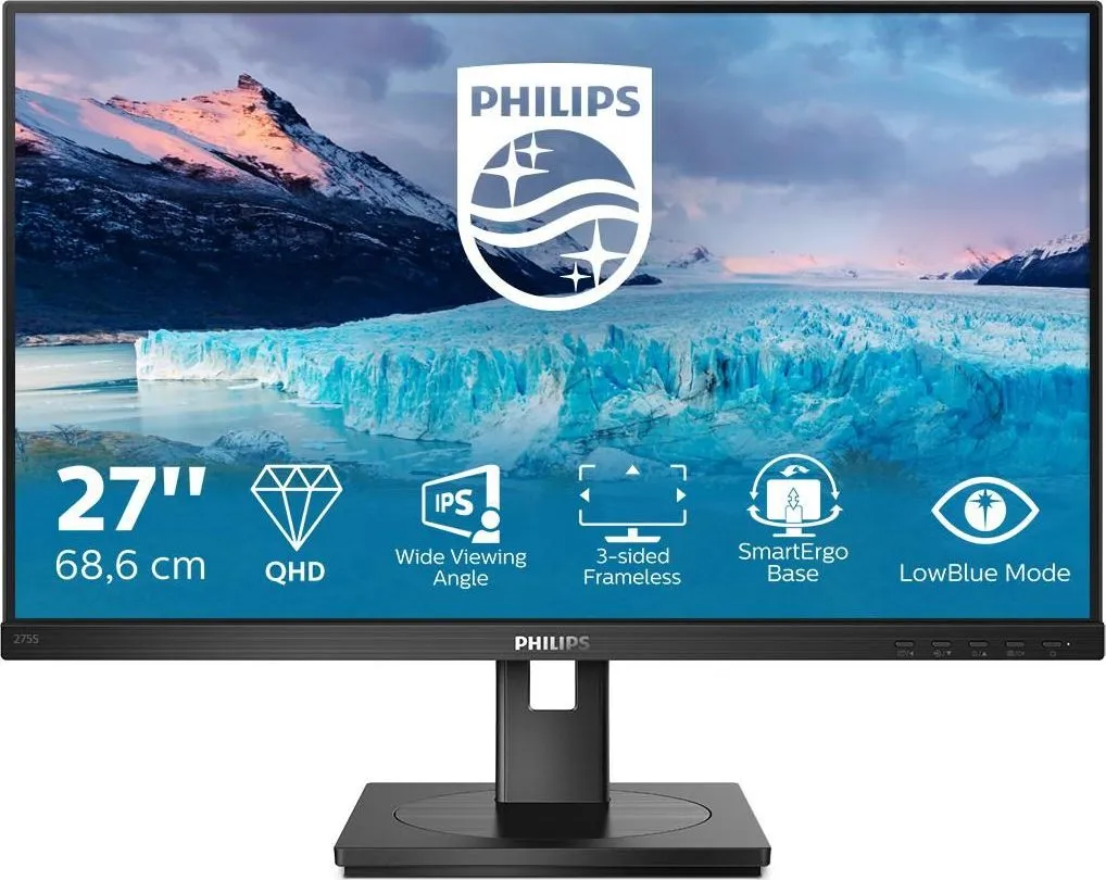 Monitor Consumer Philips S Line 275S1AE/00, 27", 2560 x 1440 pixeli, Black