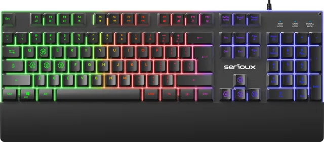 Tastatura gaming cu fir iluminata Serioux Nexor, interfata USB