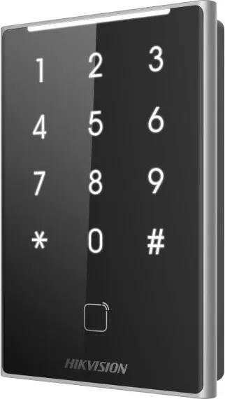 Cititor de proximitate cu tastatura Hikvision DS-K1109DKB, DESfire card, Felica card and M1 card
