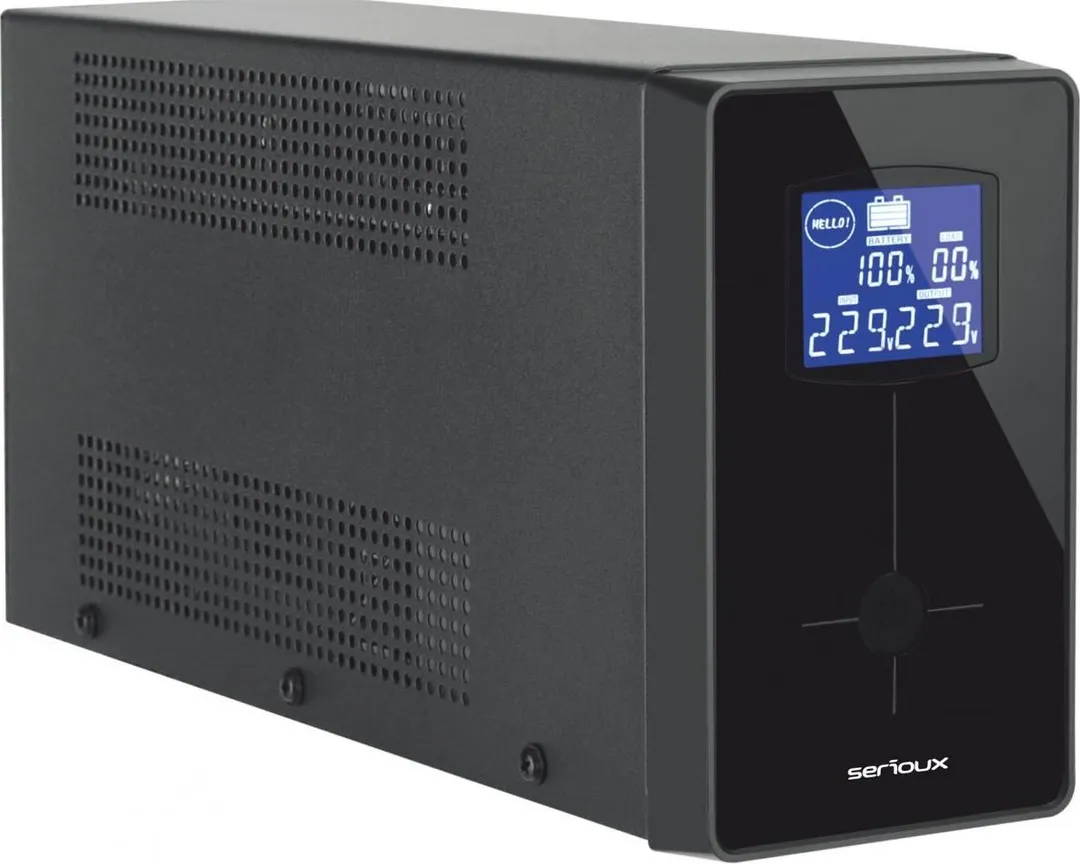 UPS Serioux Line Interactive 2000LI, ecran LCD, capacitate 2000VA/1200W, 4 prize Schuko