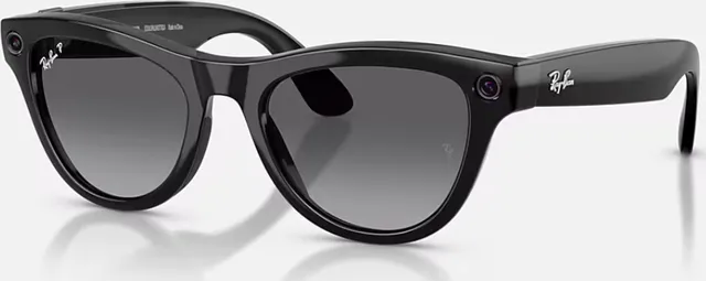Ray-Ban Meta Skyler Gen 2 High Bridge Fit Shiny Black Polarized Gradient Graphite 52-20