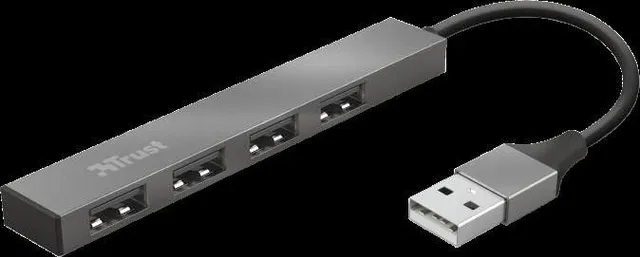 Hub USB Trust Halyx USB-A, 4 porturi, Argintiu
