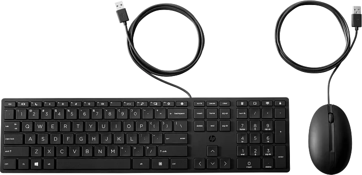 Kit wired tastatura si mouse HP 320MK, taste numerice, negru