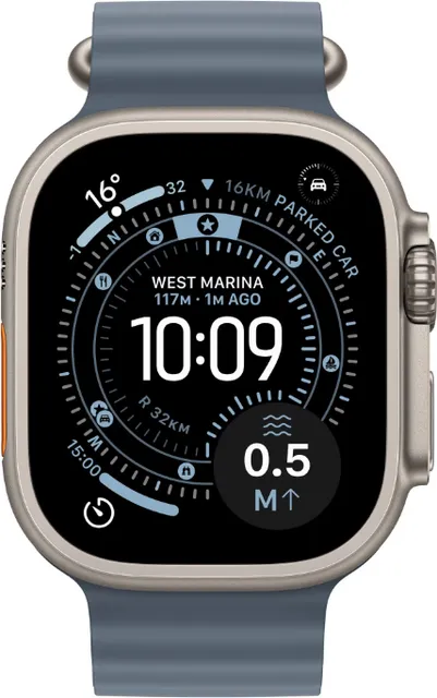 Apple Watch Ultra 3 GPS + Cellular 49mm Natural Titanium Case with Anchor Blue Ocean Band
