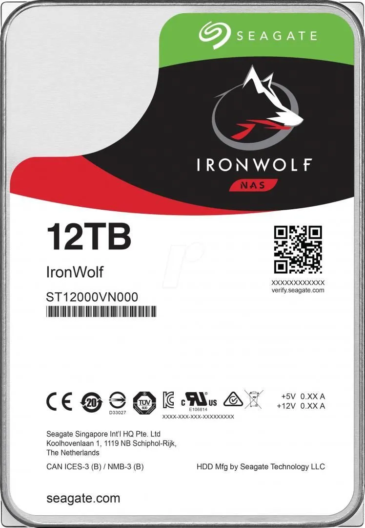 HDD NAS Seagate IronWolf, 12TB, 7200 RPM, 256MB, SATA III